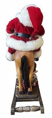 25 LARGE Christmas Wood Rocking Horse with Santa home decor