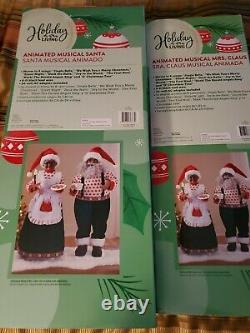 28 African American Animated Musical Santa Claus And Mrs Claus New in box