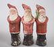 3 Antique Germany Belsnickle Cardboard Santa Claus Christmas Candy Container Vtg