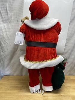 3 ft Santa Claus With Presents and Bear Figure New With Tags