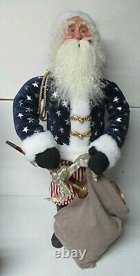 30 Tall Byers Choice Christmas Store Display Figure Patriotic Santa Claus