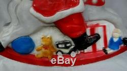 30 Union Santa Claus On Rocking Horse Lighted Christmas Blow Mold Outdoor Yard