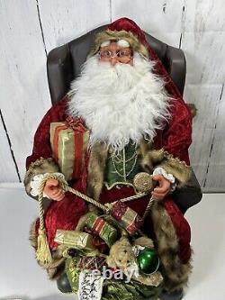 31 Santa Claus Sitting On Armchair Throne Sack Of Toys Christmas Figure Display