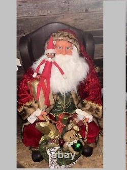 31 Santa Claus Sitting in Wing Chair Holiday Christmas Display, Presents, Toys