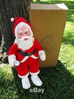 34 Inch Tall Vintage Rushton Co for Coca Cola SANTA CLAUS in Orig Box