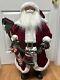 34 Santa Claus Christmas Figure With Staff And Packages Red/green Decoration