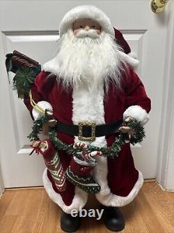 34 Santa Claus Christmas Figure With Staff And Packages Red/Green Decoration