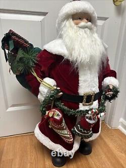 34 Santa Claus Christmas Figure With Staff And Packages Red/Green Decoration