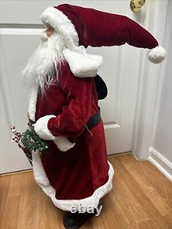 34 Santa Claus Christmas Figure With Staff And Packages Red/Green Decoration