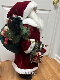 34 Santa Claus Christmas Figure With Staff And Packages Red/Green Decoration