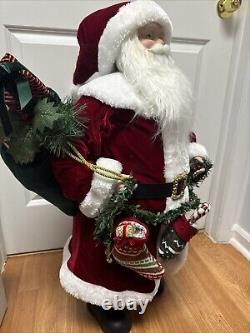 34 Santa Claus Christmas Figure With Staff And Packages Red/Green Decoration