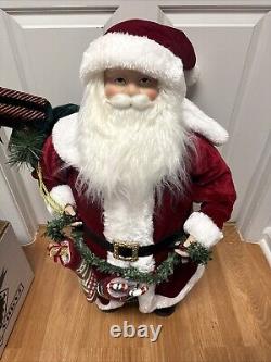 34 Santa Claus Christmas Figure With Staff And Packages Red/Green Decoration