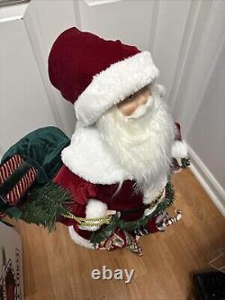 34 Santa Claus Christmas Figure With Staff And Packages Red/Green Decoration