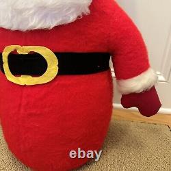 35 TALL 1960's Roly Poly Santa Claus CHRISTMAS Plush Excelsior Stuffed Doll