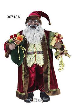 36 Inch African American Black Ethnic Santa Claus Christmas Figure Decoration