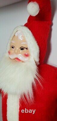 36 Vintage Santa Claus Figure Doll Plush Body, Hard Plastic Face