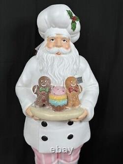 37''Christmas Chef Santa Claus With Gingerbread & Cupcake. Outside /Inside Decor