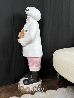 37''Christmas Chef Santa Claus With Gingerbread & Cupcake. Outside /Inside Decor