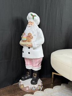 37''Christmas Chef Santa Claus With Gingerbread & Cupcake. Outside /Inside Decor