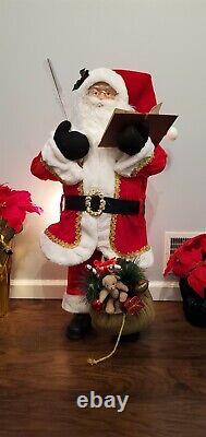 3ft Santa Claus Decorative Figure with Gift Bag and Naughty / Nice List