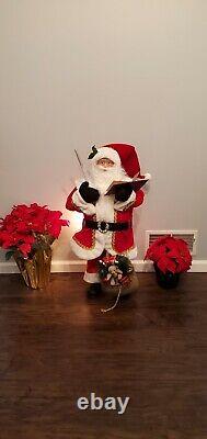 3ft Santa Claus Decorative Figure with Gift Bag and Naughty / Nice List