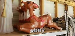 (4) Blow mold reindeer for Santa in sleigh read description & and see pictures