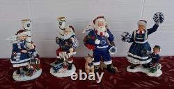 4-Danbury Mint PENN STATE Nittany Lions SANTA & MRS CLAUS Figures Football