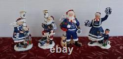 4-Danbury Mint PENN STATE Nittany Lions SANTA & MRS CLAUS Figures Football
