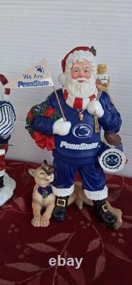 4-Danbury Mint PENN STATE Nittany Lions SANTA & MRS CLAUS Figures Football