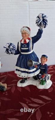 4-Danbury Mint PENN STATE Nittany Lions SANTA & MRS CLAUS Figures Football