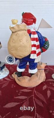 4-Danbury Mint PENN STATE Nittany Lions SANTA & MRS CLAUS Figures Football