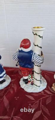 4-Danbury Mint PENN STATE Nittany Lions SANTA & MRS CLAUS Figures Football