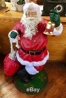 4 Ft. Santa Claus with Cloth Toy Bag Poly-Resin Fiberglass Christmas Statue