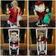 4 Telco Trimmings Lit Up Motion Animated Christmas Figures Santa Claus Scrooge