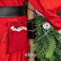 48 Standing Woodland Santa Claus Christmas Figure with Axe and Flocked Alpine T