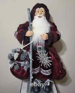 4ft. Merriment Santa Clause Resin Figure Handcrafted With natural wool beard