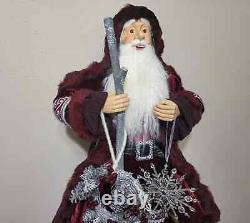 4ft. Merriment Santa Clause Resin Figure Handcrafted With natural wool beard