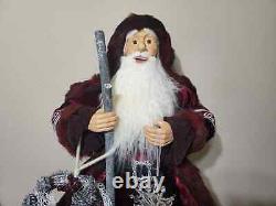 4ft. Merriment Santa Clause Resin Figure Handcrafted With natural wool beard