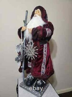 4ft. Merriment Santa Clause Resin Figure Handcrafted With natural wool beard