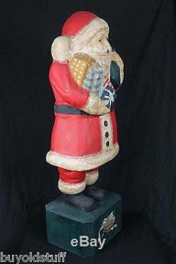 4ft Tall Antique STORE DISPLAY Paper Mache Santa Claus LIFE SIZE Christmas 1930s