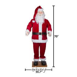 5.8 ft Dancing Singing Santa Clause Life Size Realistic Features Christmas Decor