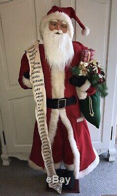 5 FT LIFE SIZE SANTA CLAUS CHRISTMAS STATUE FIGURE w HAT Good Boys Girls List