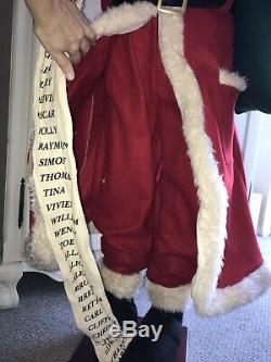 5 FT LIFE SIZE SANTA CLAUS CHRISTMAS STATUE FIGURE w HAT Good Boys Girls List