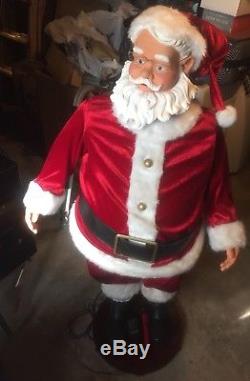 5' Gemmy SANTA CLAUS ANIMATED FIGURE Life Size SINGING DANCING Christmas Songs