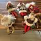 5 Hand Crafted Vintage Santa Claus Christmas Figure Hand Sewn And Painted 8h