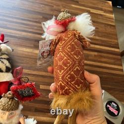 5 Hand Crafted Vintage Santa Claus Christmas Figure Hand Sewn And Painted 8H