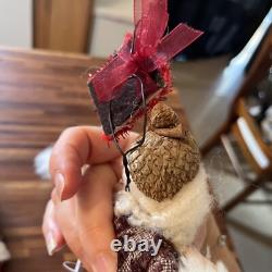 5 Hand Crafted Vintage Santa Claus Christmas Figure Hand Sewn And Painted 8H