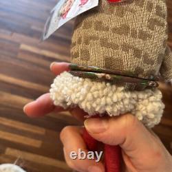 5 Hand Crafted Vintage Santa Claus Christmas Figure Hand Sewn And Painted 8H