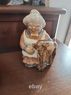 5 Louisville Stoneware Pottery Santa, Mrs Claus, Rocking Horse, 2 Elf Figurines