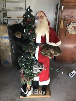 5 ft Santa Claus / Father Christmas with bear, raccoon, etc by Ditz Designs